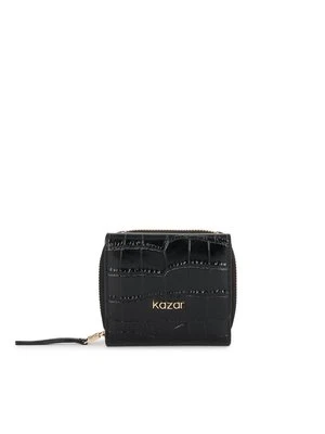 Portfel damski ze skóry tłoczonej w kolorze czerni Kazar