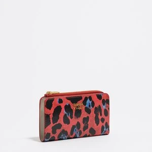 Portfel faktura błysk print Leopard czerwony mak BIMBA Y LOLA