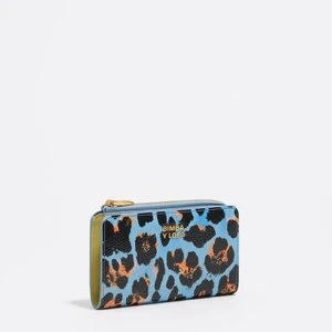 Portfel faktura błysk print Leopard niebieski pastelowy BIMBA Y LOLA