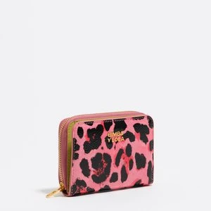 Portfel faktura błysk print Leopard truskawka BIMBA Y LOLA