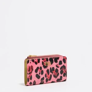Portfel kompaktowy błyszcząca faktura Leopard truskawka BIMBA Y LOLA