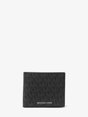 Portfel Greyson z logo i kieszonką na monet Michael Kors CZARNY (Czarny)