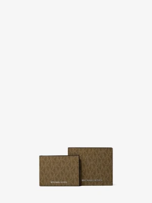 Portfel Harrison z klapką i logo Michael Kors LODEN (Zielony)