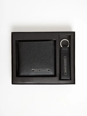 Portfel i brelok męski skórzany ARMANI EXCHANGE