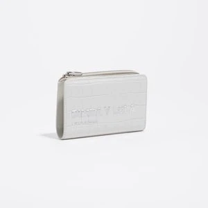 Portfel kompaktowy tłoczony wzór krokodyl biały BIMBA Y LOLA