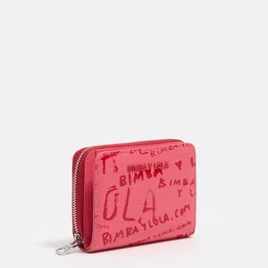 Portfel kompaktowy tłoczony wzór krokodyla BIMBA truskawkowy BIMBA Y LOLA