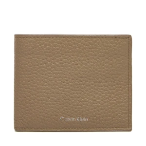 Portfel męski Calvin Klein Ck Leather Billfold W Zip Coin LV04D1028G Beżowy