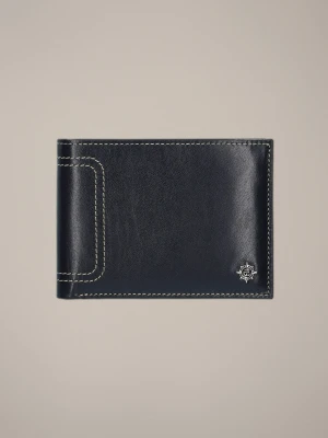 Portfel Męski Skórzany Granatowy 2 w 1 z Etui Na Karty z RFID Lancerto