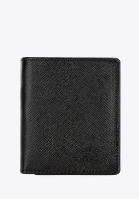 Portfel męski ze skóry saffiano czarny Wittchen
