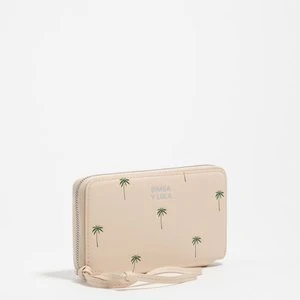 Portfel poziomy średni skóra Palms piaskowy BIMBA Y LOLA