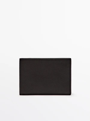 Portfel Poziomy Ze Skóry Nappa - Brązowy - Massimo Dutti - Male