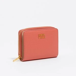 Portfel z klapą skóra neonowy róż BIMBA Y LOLA