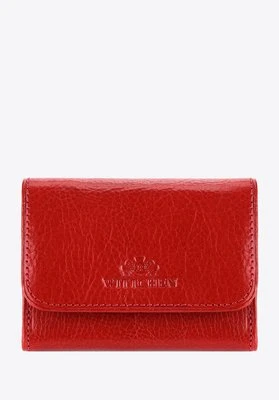 Portfel skórzany mały na zatrzask czerwony Wittchen