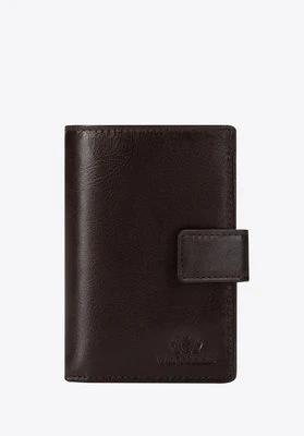 Portfel skórzany średni z zapięciem na napę brązowy Wittchen