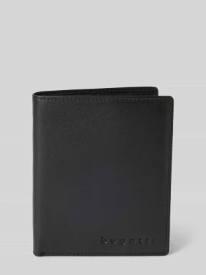 Portfel skórzany z wytłoczonym logo Bugatti