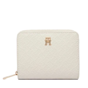 Portfel Tommy Hilfiger Th Icon Med Za W/Flap Mono AW0AW18474 Beżowy