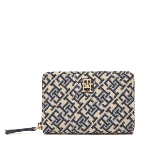 Portfel Tommy Hilfiger Th Jacquard Med Za AW0AW17479 Granatowy
