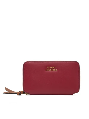 Portfel Tommy Hilfiger Th Leather Med Za Wallet AW0AW18939 Czerwony