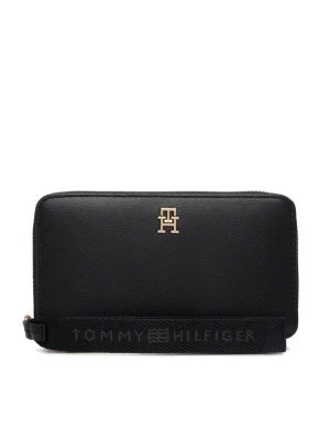 Portfel Tommy Hilfiger Th Logotape Compact Zip Around AW0AW18699 Czarny