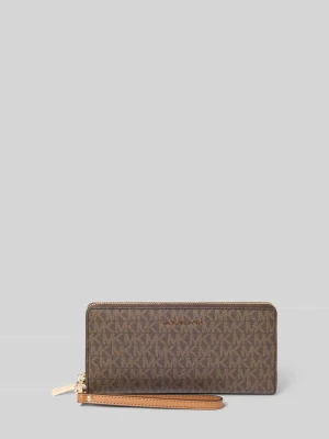 portfel z aplikacją z logo model 'Jet Set' Michael Kors Ciemnobrązowy