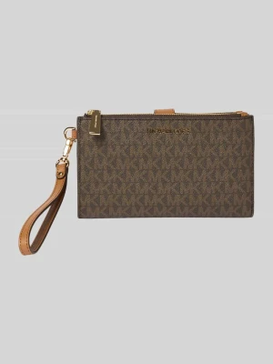 Portfel z detal z logo model 'JET SET' Michael Kors Średniobrązowy