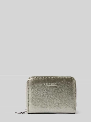Portfel z detalem z logo Seidenfelt Metaliczny czarny