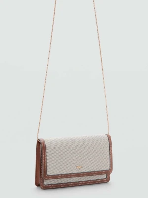 Portfel z klapą z płótna z kontrastowym wykończeniem beżowy - Kobieta - Rozmiar uniwersalny - MANGO
