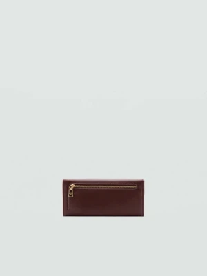 Portfel z klapką i ozdobnym guzikiem burgund - Kobieta - Rozmiar uniwersalny - MANGO