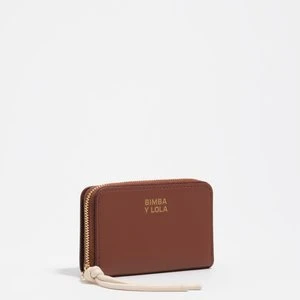 Portfel z klapką mały skóra orzechowy BIMBA Y LOLA