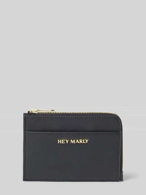 Portfel z mieszanki skóry bydlęcej z aplikacją z logo Hey Marly