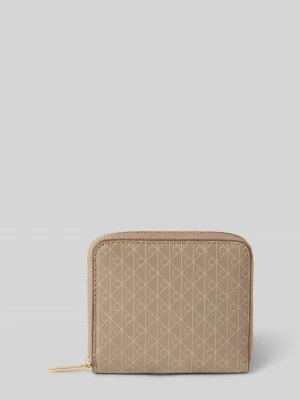 Portfel z nadrukiem z logo na całej powierzchni model ‘Square’ CK Calvin Klein