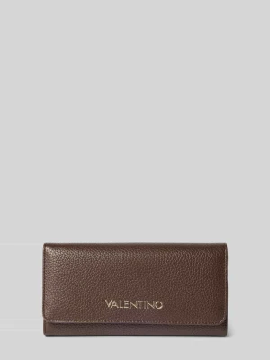 Portfel z napisem z logo model 'ALEXIA' VALENTINO BAGS Ciemnobrązowy