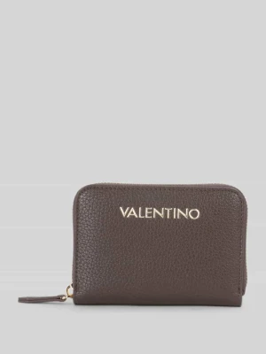 Portfel z napisem z logo VALENTINO BAGS Ciemnobrązowy