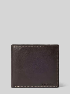 Portfel z naturalnej skóry Barbour Ciemnobrązowy