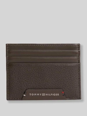 Portfel z naturalnej skóry bydlęcej model 'CORP CC HOLDER' Tommy Hilfiger Ciemnobrązowy