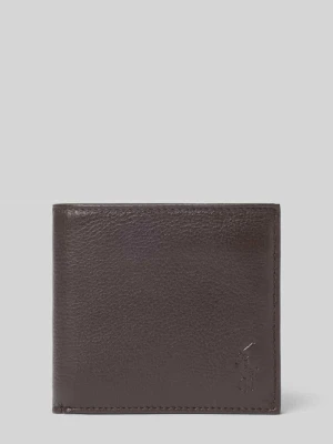 Portfel z naturalnej skóry bydlęcej Polo Ralph Lauren Ciemnobrązowy
