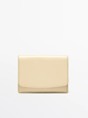 Portfel Ze Skóry Nappa - Waniliowy - - Massimo Dutti - Kobieta