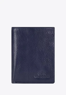 Portfel ze skóry rozkładany granatowy Wittchen