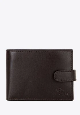 Portfel ze skóry z zapięciem na napę brązowy Wittchen