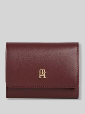 Portfel ze sztucznej skóry z detalem z logo Tommy Hilfiger Bordowy