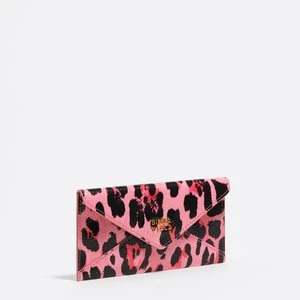 Etui na karty błyszcząca faktura Leopard truskawka BIMBA Y LOLA
