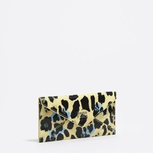 Portmonetka faktura błysk print Leopard żółty pastelowy BIMBA Y LOLA