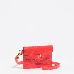 Etui na karty tłoczony wzór krokodyla koralowe BIMBA Y LOLA