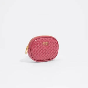Portmonetka owalna pleciona ciemnoróżowa BIMBA Y LOLA DARK PINK