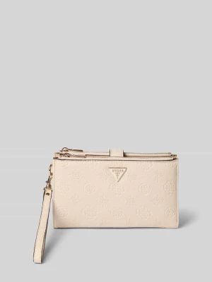 Portmonetka w skórzanym wyglądzie Model 'Blake' Guess Biały