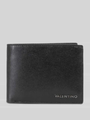 Portmonetka z licowej skóry bydlęcej z ochroną RFID VALENTINO BAGS Czarny
