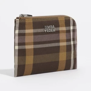 Portmonetka żakard tartan hunter green BIMBA Y LOLA