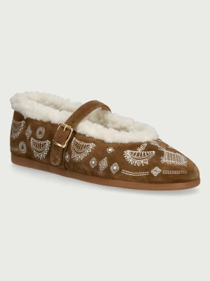 Posa baleriny zamszowe St. Moritz Ballet Flats Bohemian brązowy