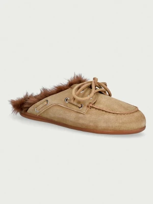 Posa kapcie damskie zamszowe Boat Loafer Mule zielony