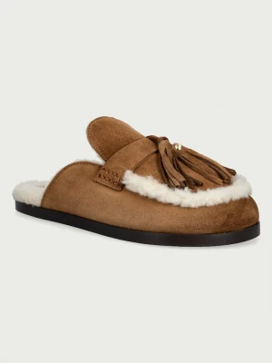 Posa kapcie damskie zamszowe Ranch Tassel Mule brązowy